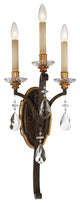 Chateau Nobles 3-Light Wall Sconce, Raven Bronze, Sunburst Gold H