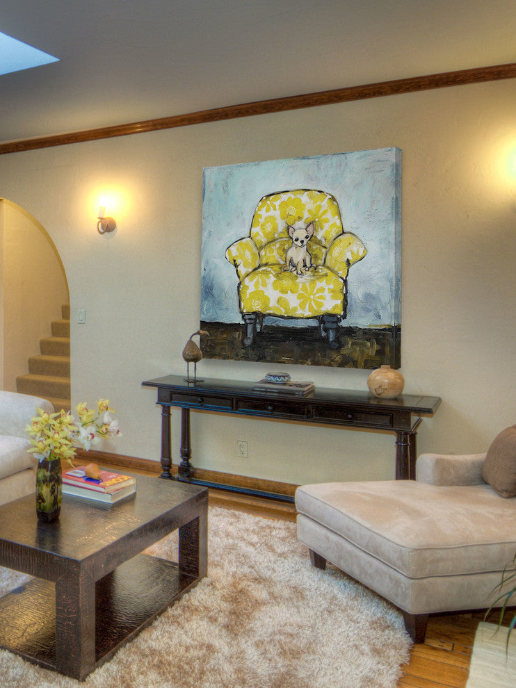 "Dog Allowed In" Painting Print on Canvas by Tori Campisi