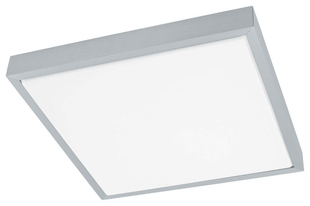 Eglo 1x17.2w Led Ceiling Light W/ Brushed Aluminum Finish & White Plastic Glass
