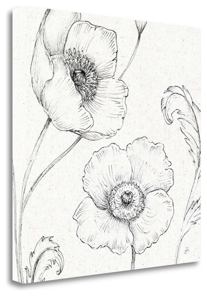 "Blossom Sketches I" By Daphne Brissonnet, Giclee Print on Gallery Wrap Canvas