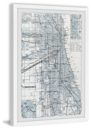 "Map of Chicago" Framed Painting Print, 30x45