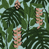 Finlayson Bunaken Peel And Stick Wallpaper, Green/Blue