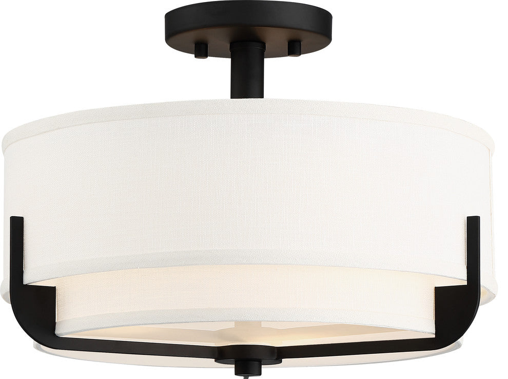 Nuvo Frankie 3-Lights Aged Bronze Semi Flush Light