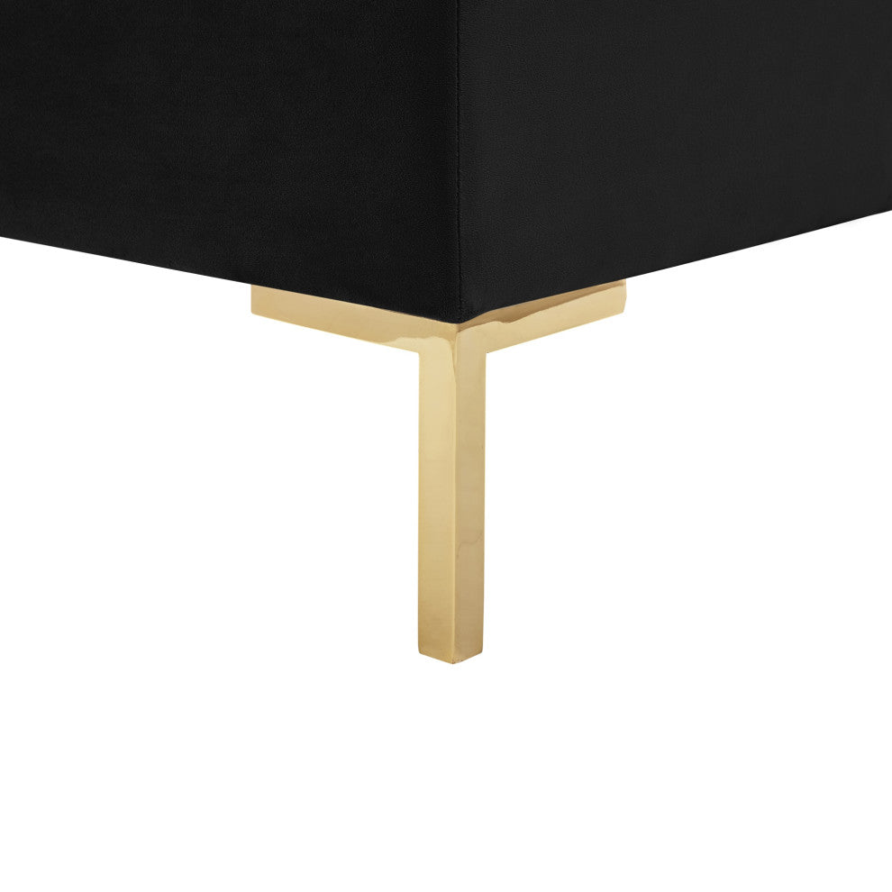 Inspired Home Ariadna Sofa Button Tufted, Black Velvet