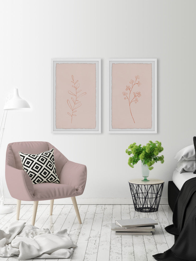 Round Leaves Diptych, 2-Piece Set, 8x12 Panels