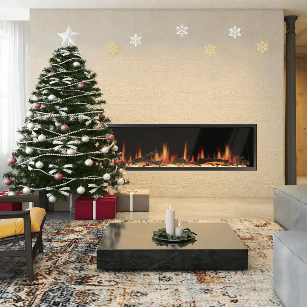 Litedeer Homes Latitude Built-in Smart Electric Fireplace With 1" Trim, 65" Wide