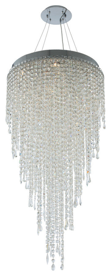 Tenuta 24x46" 10 Light Large Pendant, Polished Chrome