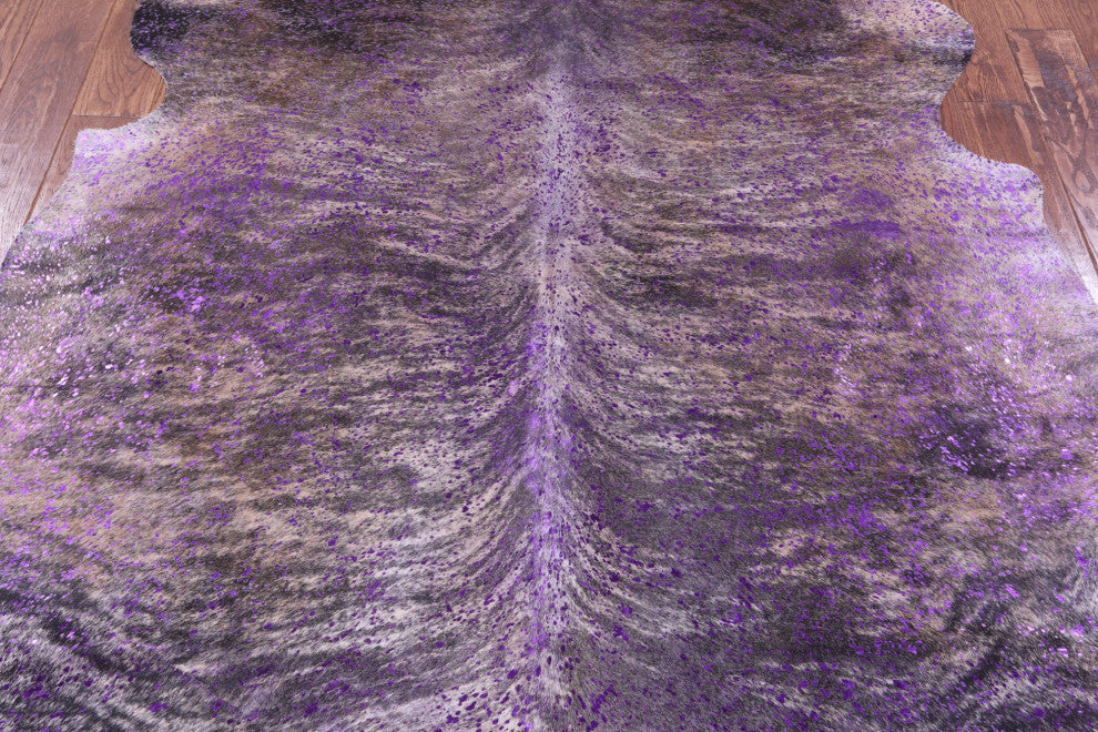 Purple Metallic Cowhide Rug 6' 6" X 6' 4" C2105