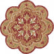 6??Round Rustic Red Scalloped Edge Area Rug