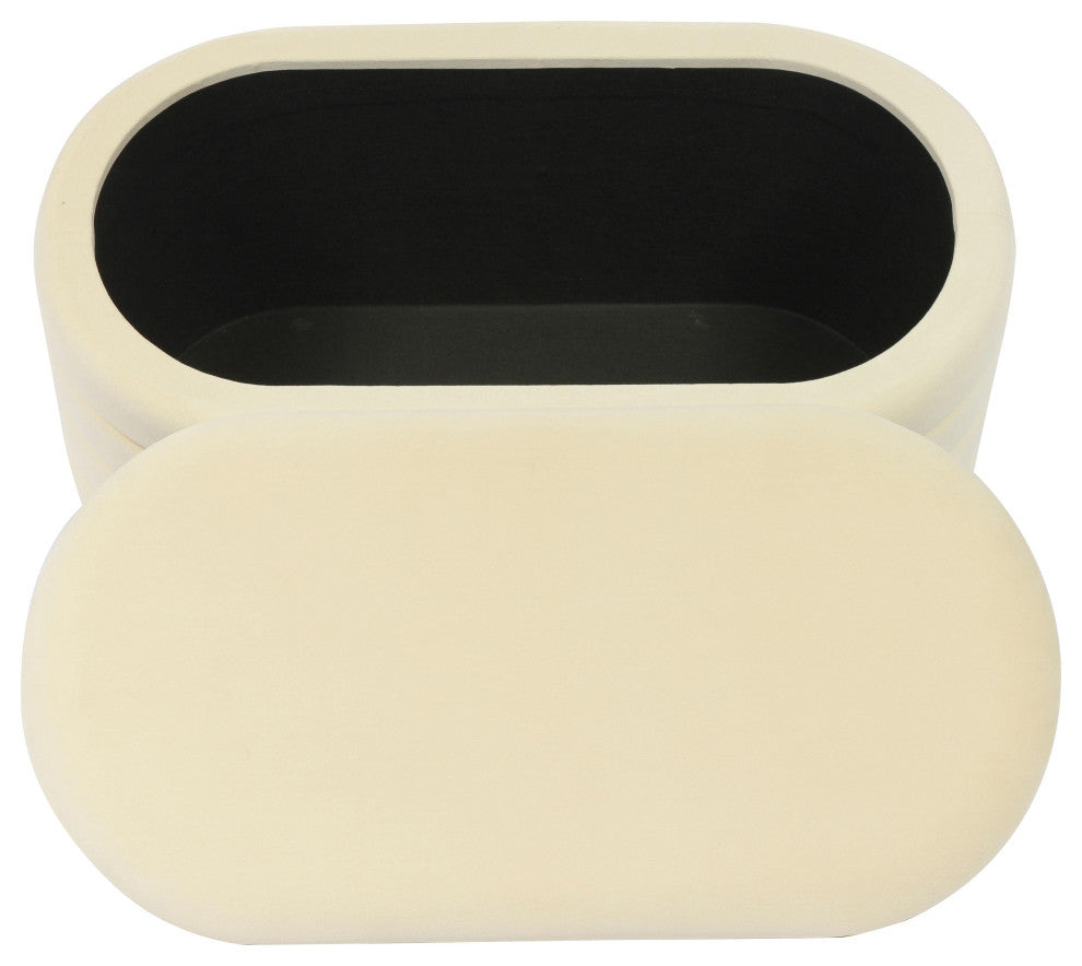 Lillian Cream Velvet Storage Bench