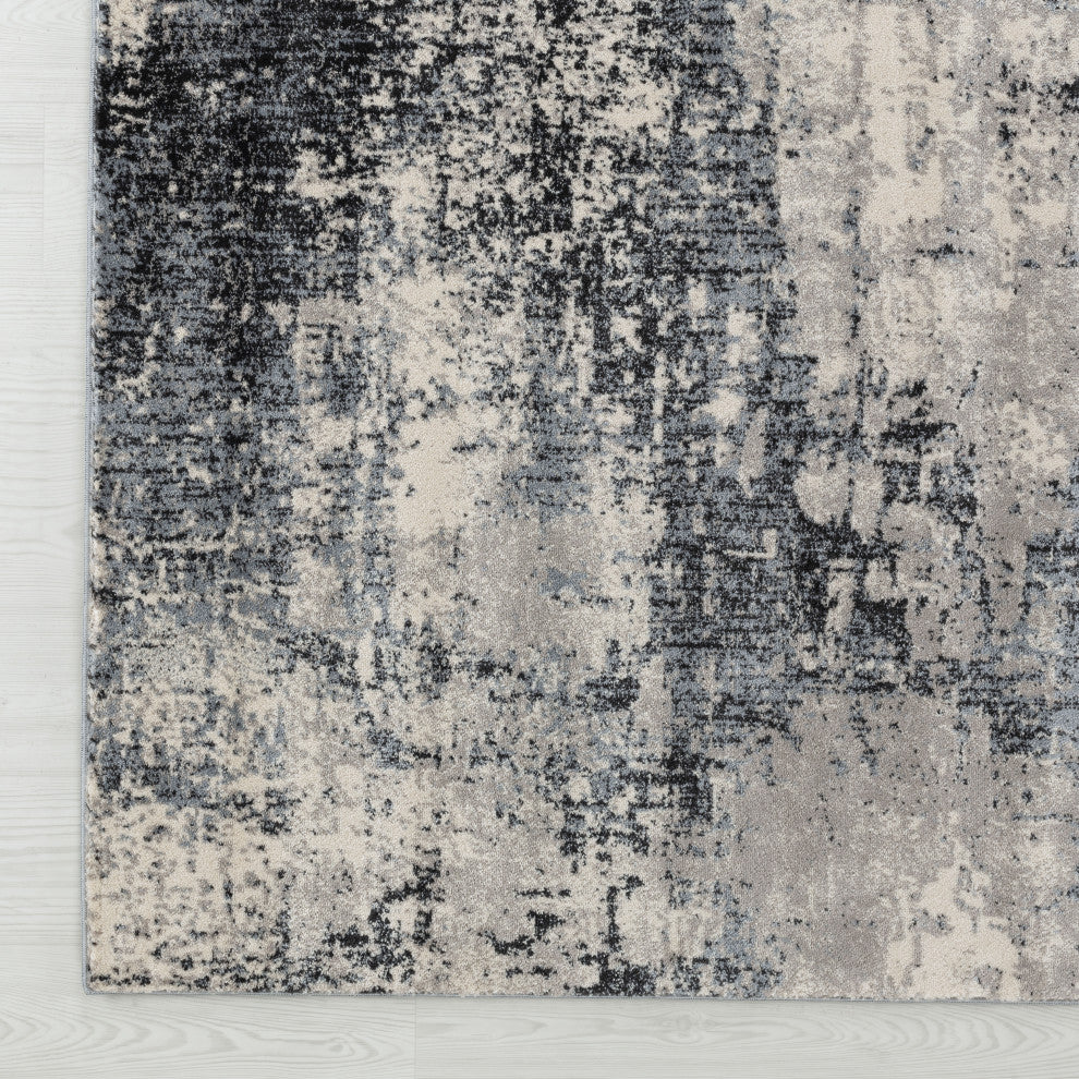 Noori Rug Lagoon Beige/Charcoal Rug, 5'3" X 8'0"