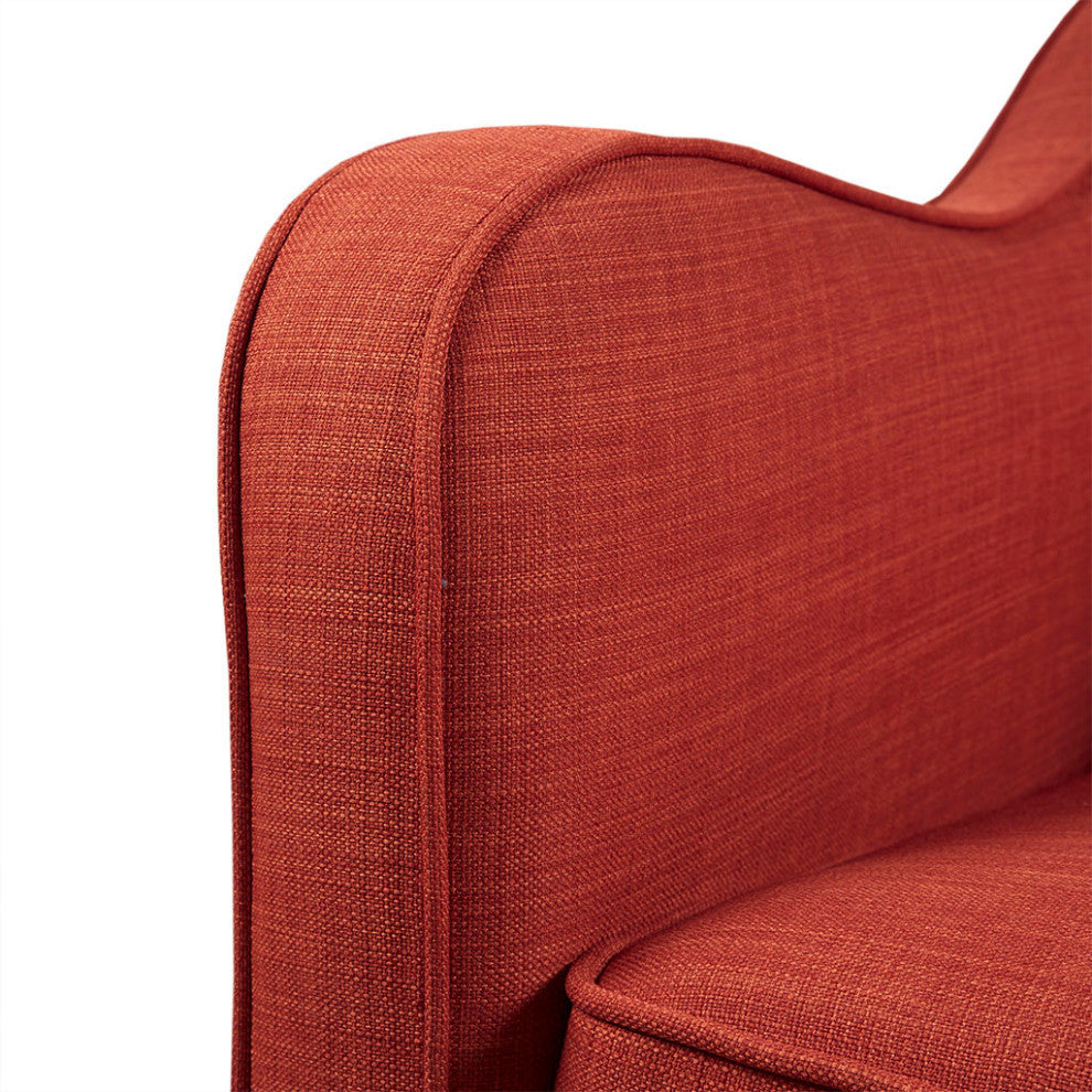 Madison Park Brianne Wide Seat Lounge Swivel Arm Chair, Orange