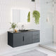 Sink Vanity Cabinet, Gray Black, Ceramic, Melamine, Modern, Hotel Bathroom