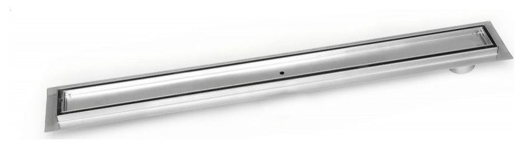 Offset Linear Drain, 30 Inch Side Outlet Linear Drain Complete Set, Tile Insert