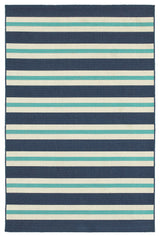 Oriental Weavers Meridian Blue/Ivory Stripe Indoor/Outdoor Rug 7'10"X10'10"