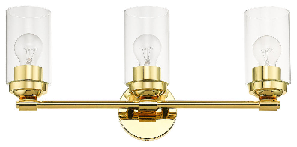 Whittier 3-Light Polished Brass Vanity Sconce