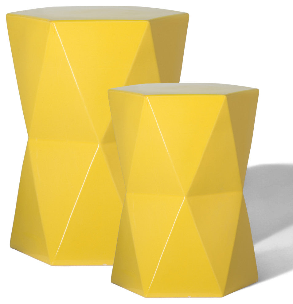 Matrix Hex Stool, Yellow 14x18