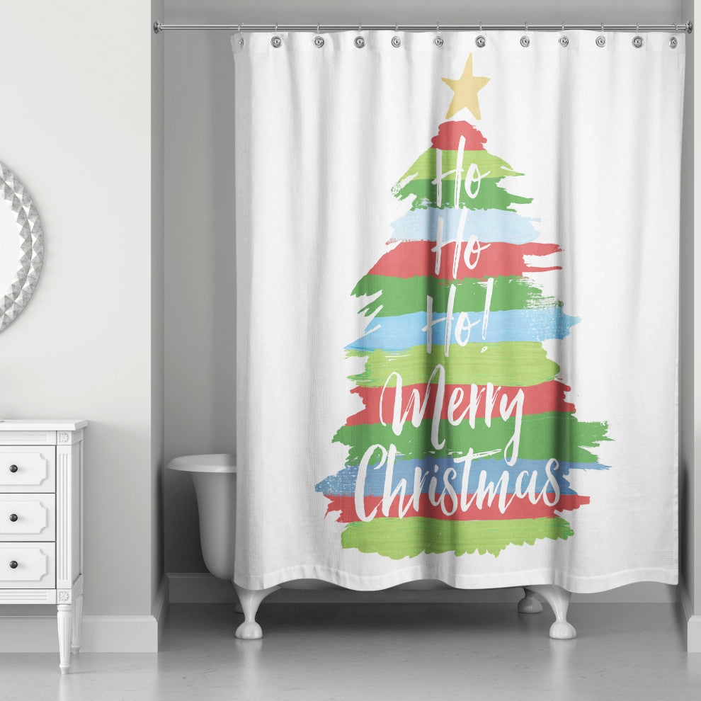 Painty Christmas Tree 71x74 Shower Curtain