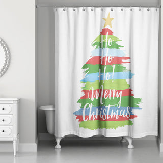 Painty Christmas Tree 71x74 Shower Curtain