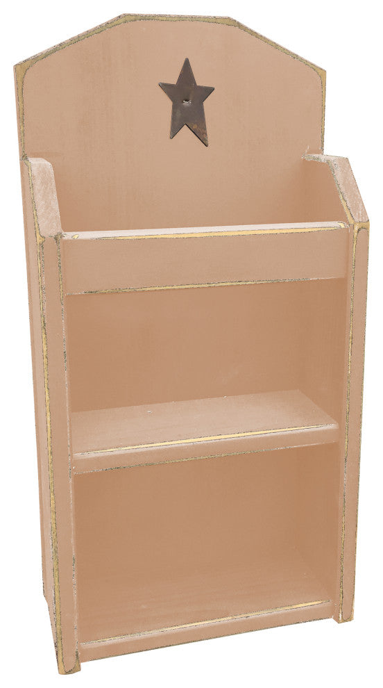 Farmhouse Magazine Rack, Sand Brown, Straight Edges