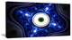 Exotic Blue Pattern with Circles, Abstract Canvas Art Print, 32x16
