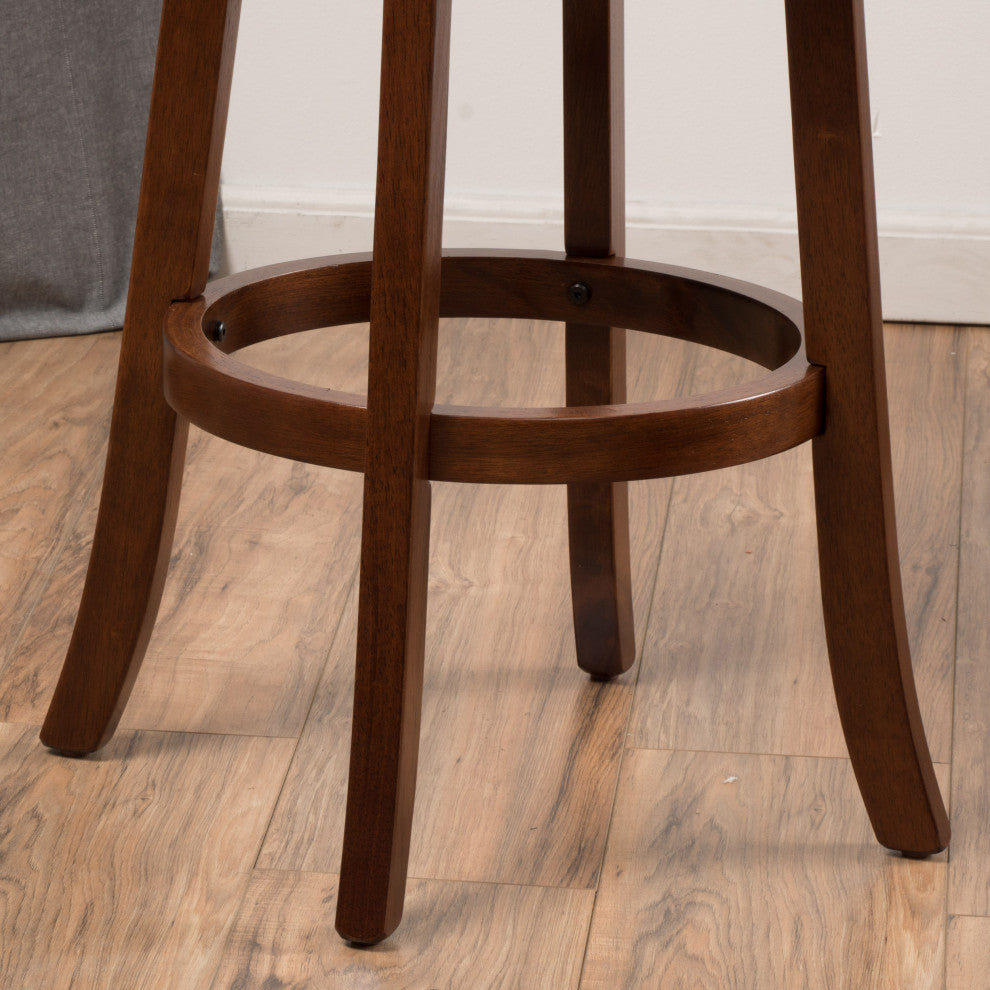 GDF Studio Davis Fabric Swivel Backed Bar Stool, Counter Stool