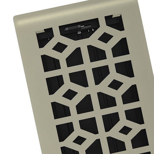 Templar Floor Register, Satin Nickel, 4 X 10