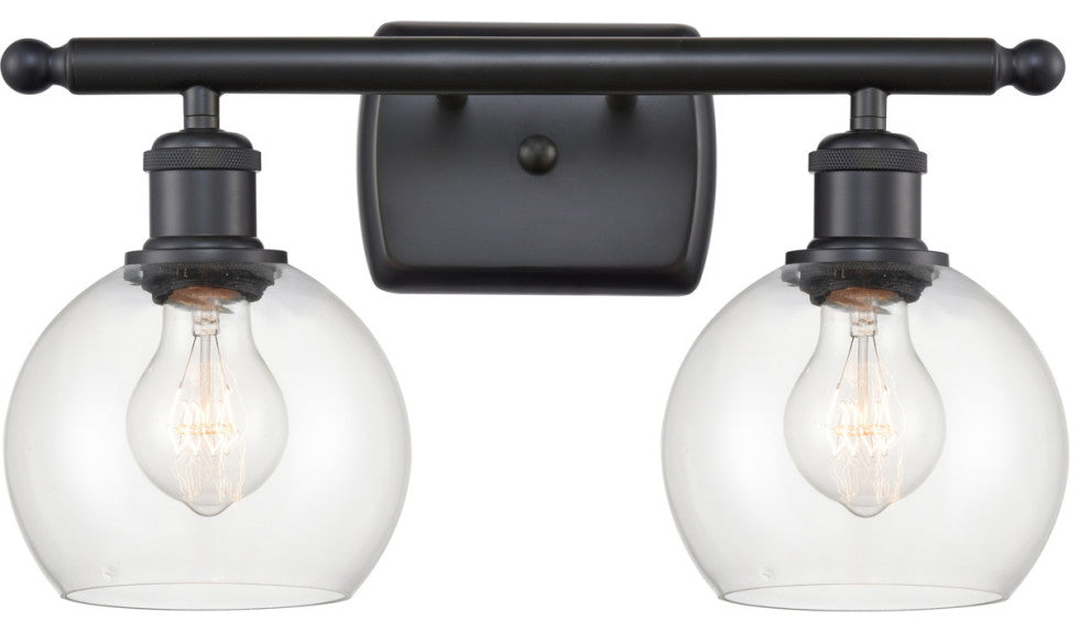 Innovations 516-2W-BK-G122-6-LED 2 Light Bath Vanity Light, Matte Black