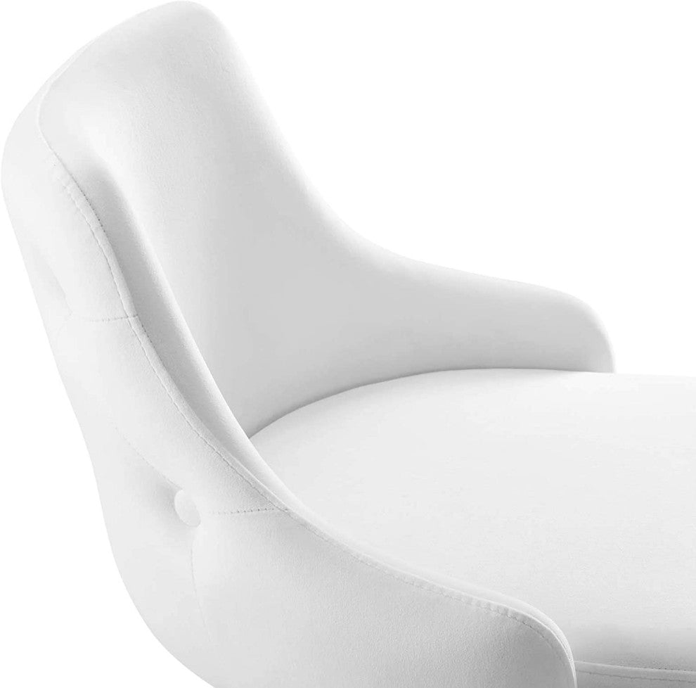 Set of 2 Bar Stools, Retro Vintage Design With Soft Velvet Fabric Seat, White