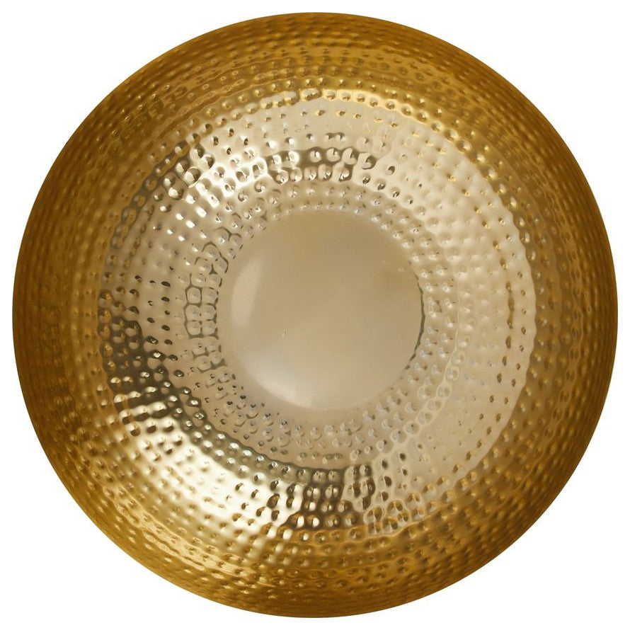 Round Hammered Metal Bowl, Gold