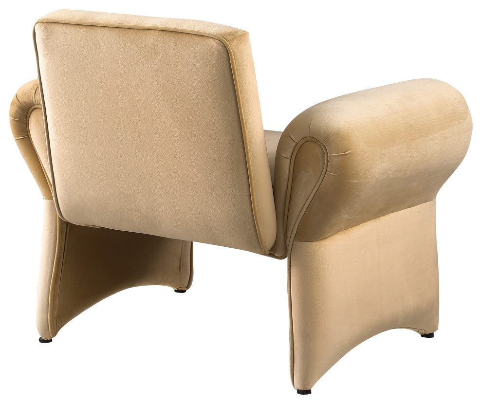 Fleurette Velvet Accent Chair, Camel