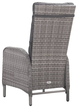 vidaXL Patio Dining Set 3 Piece Poly Rattan and Glass Gray Garden Furniture