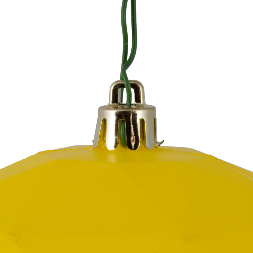 Vickerman M177478DM 6" Yellow Matte Geometric Ball Ornament, 4 per bag