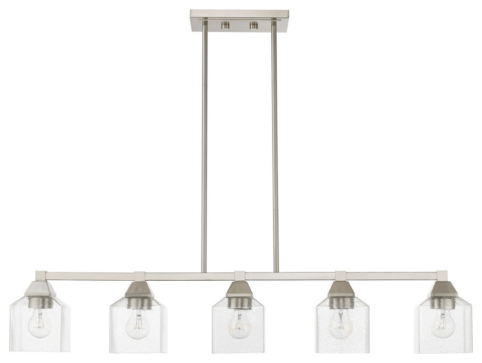 Aragon 5 Light Brushed Nickel Linear Chandelier