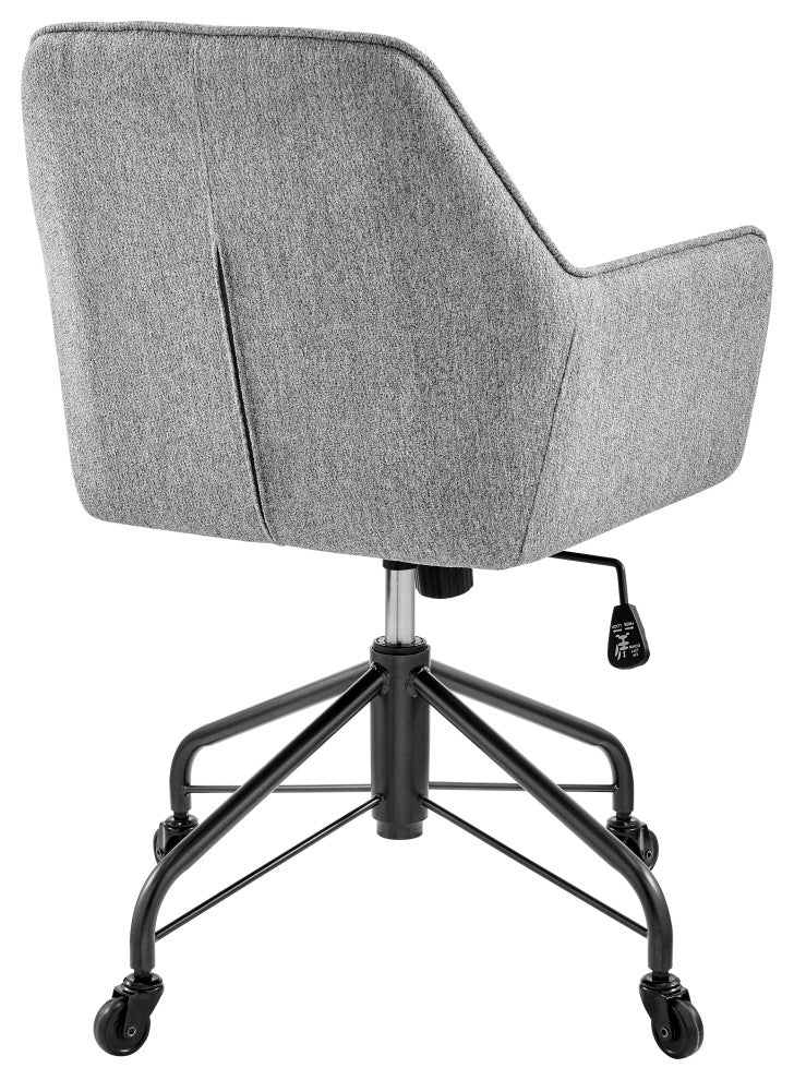 Thompson Fabric Swivel Office Arm Chair, Strata Gray
