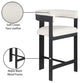 Romeo Upholstered Counter Stool, Set of 2, Cream, Vegan Leather, Matte Black