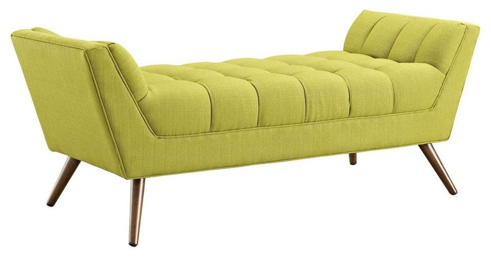 Response Medium Upholstered Fabric Bench, Wheatgrass