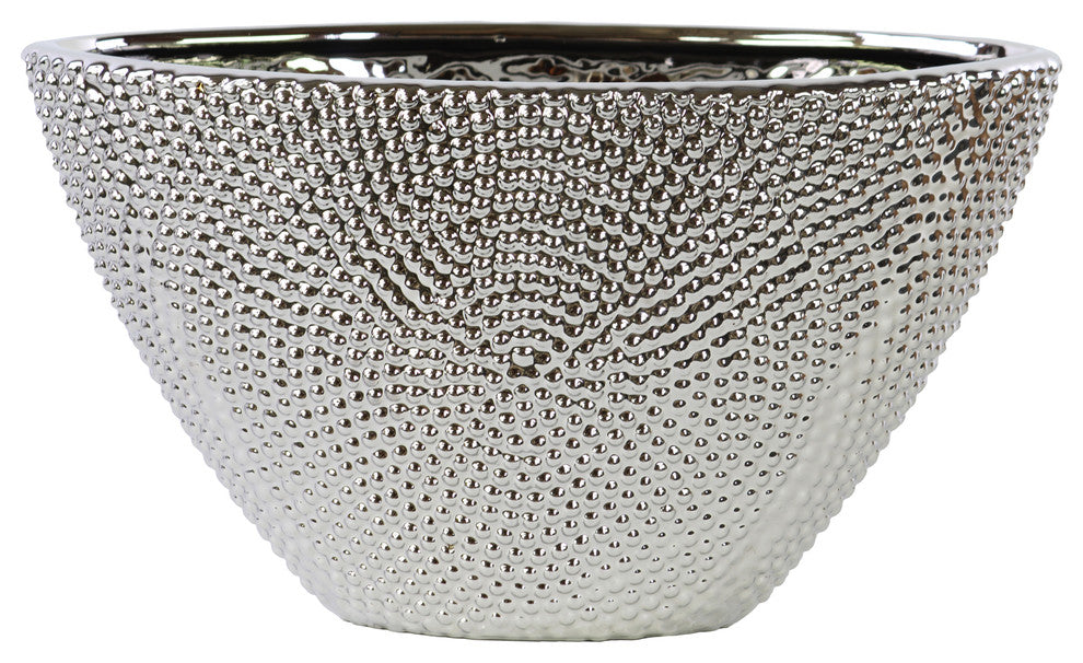 Stoneware Elliptical Tapered Vase, Silver