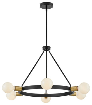 Lark Orla 36" Medium Single Tier Chandelier, Black + Lacquered Brass