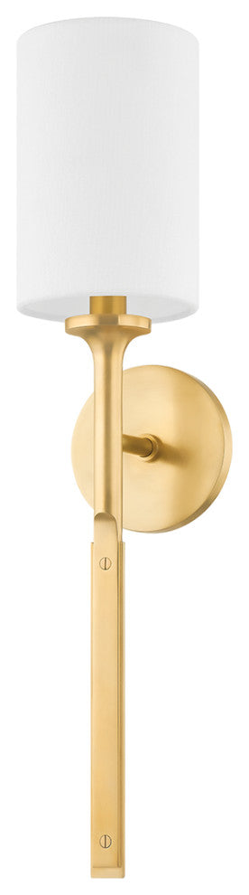 Brewster 1 Light Wall Sconce, Aged Brass