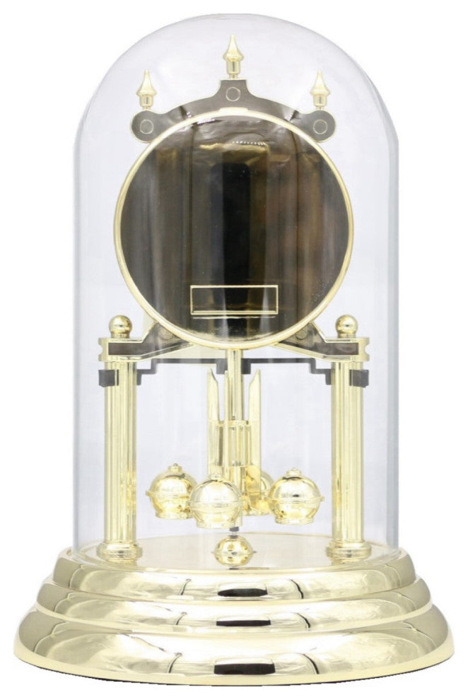 Seiko Clocks, 9" Anniversary Clock With Glass Dome and Rotating Pendulum