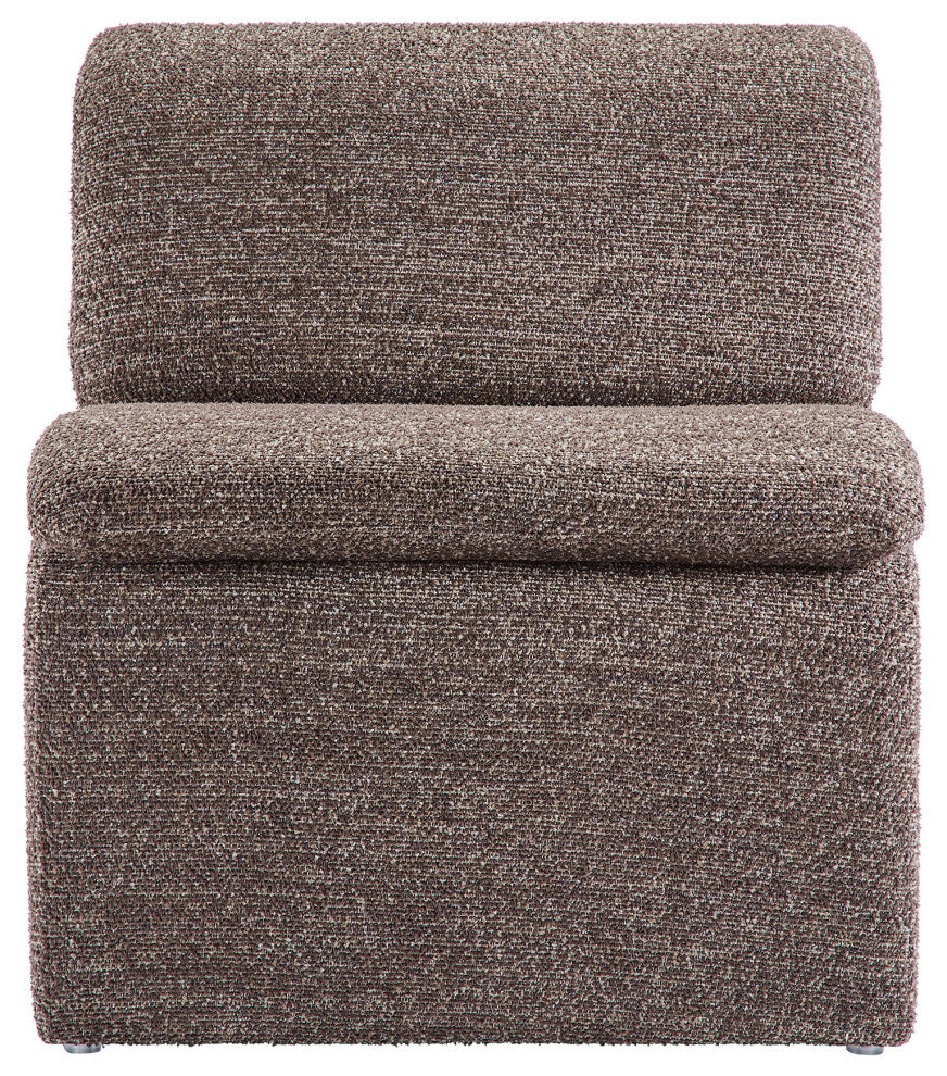 Dune Boucle Upholstered Armless Accent Chair, Antique