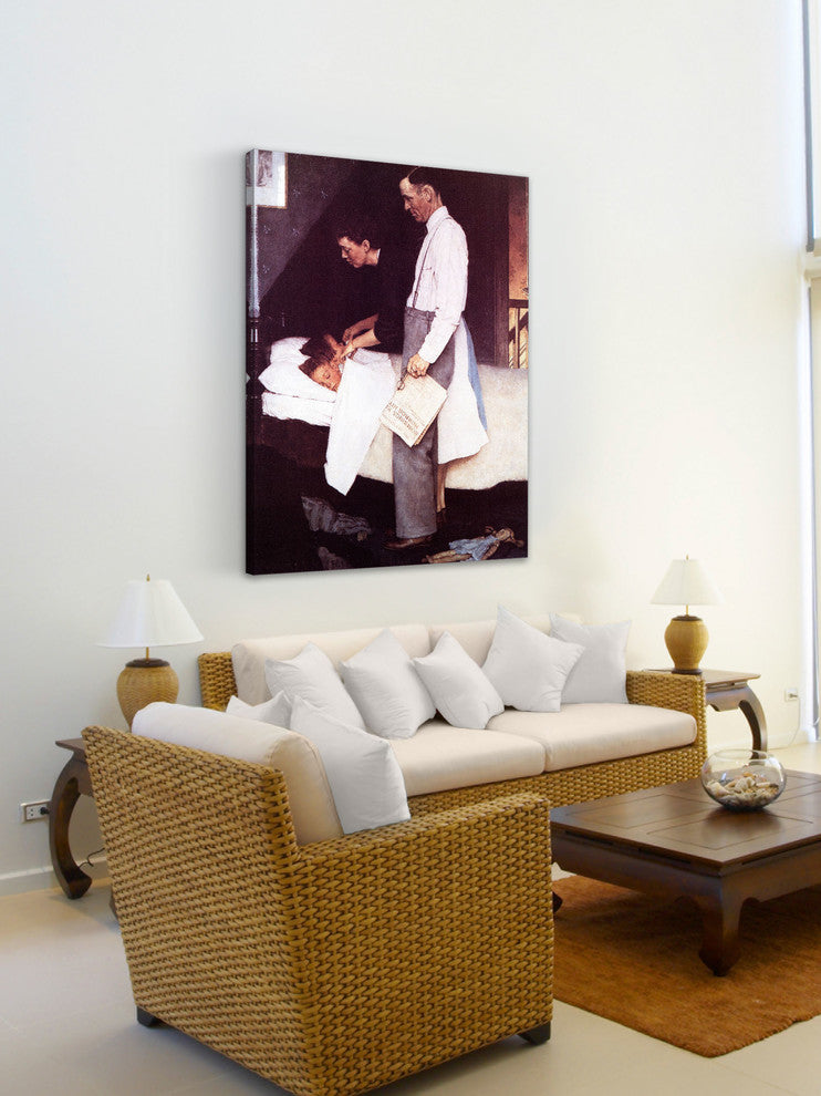 "Freedom From Fear" Painting Print on Canvas by Norman Rockwell