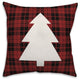 Plaid Christmas Tree 20"x20" Throw Pillow