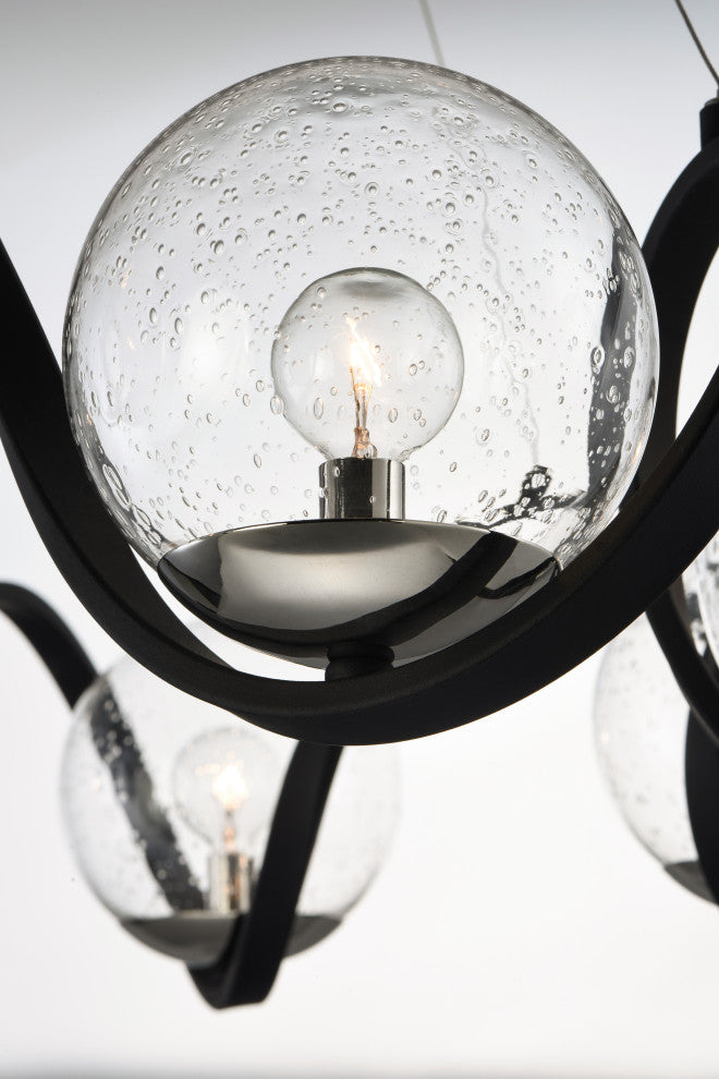 Maxim Lighting Curlicue 8-Light Pendant, Black/Polished Nickel