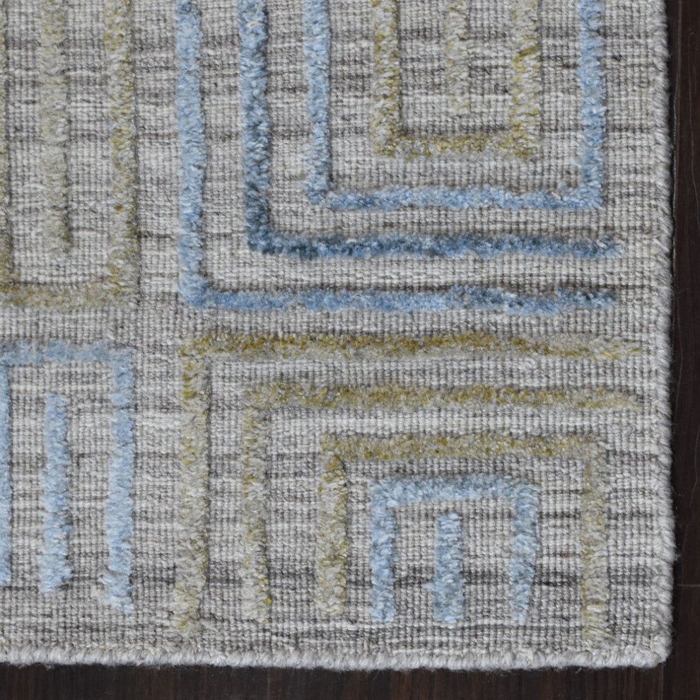 HAND WOVEN FLAT WEAVE KILIM POLYESTER RUGS -Rectangle,Ivory Multicolor,Geometric, [Runner] 2'6''x10'