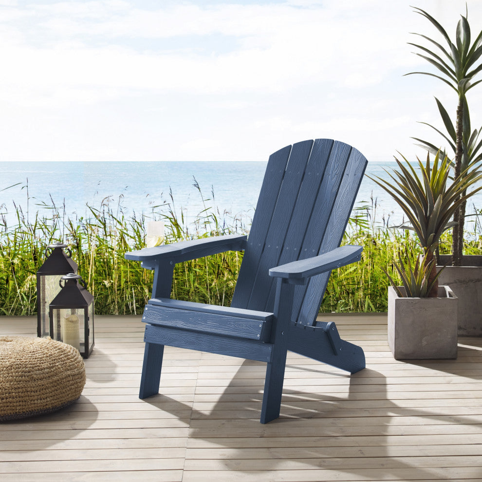 Inspired Home Colston Outdoor Chair, Weather Resistant, Navy