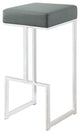 Metal and Faux Leather Bar Stool, Gray