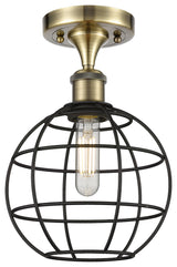 Lake Placid 1 8" Semi-Flush Mount Antique Brass