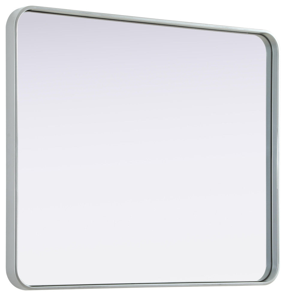 Home Living Contour Metal Rectangle Mirror 30x36, Silver